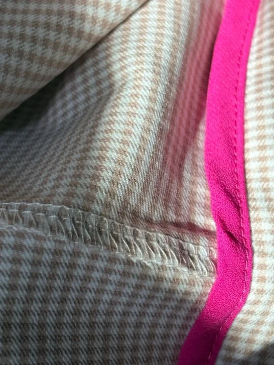 New Nanette Lepore Tan and White Checked Cropped Pull-On Pants - Picture 8 of 11